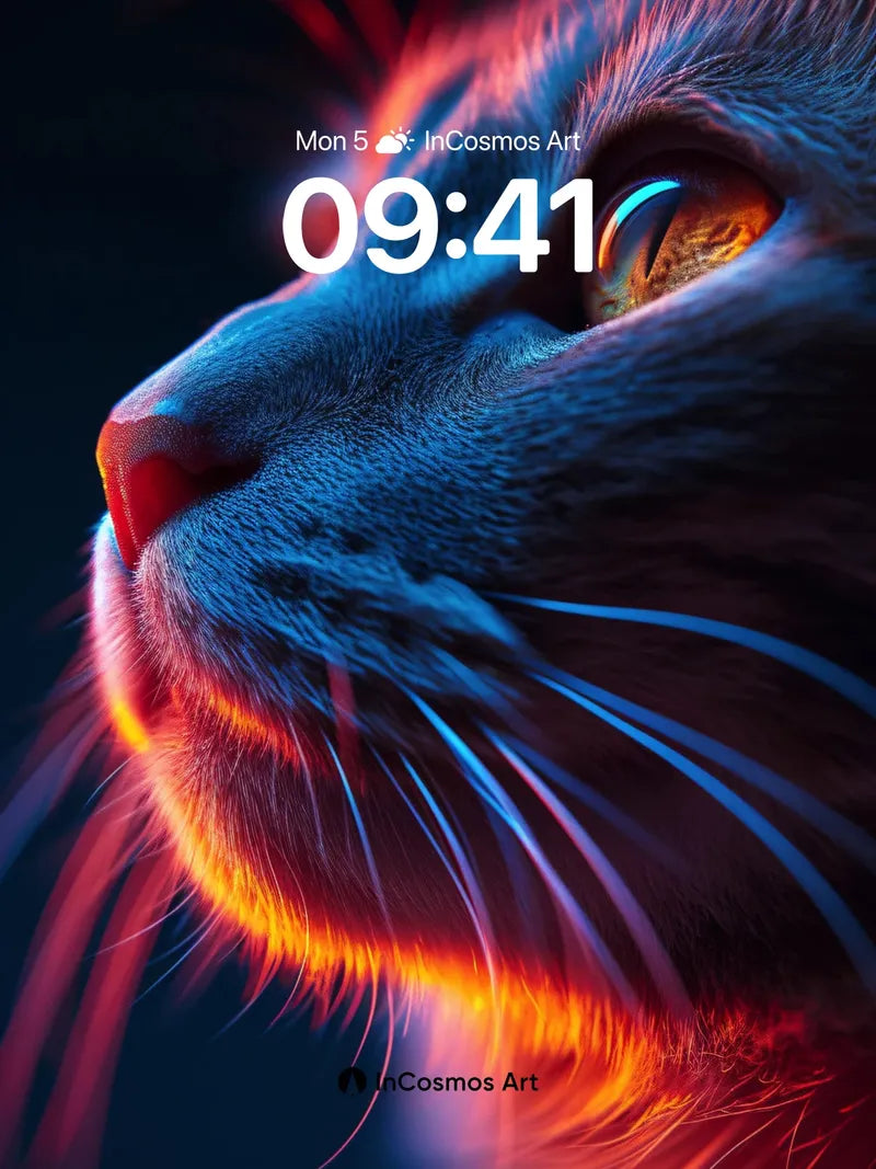 Neon Whispers Wallpaper with Cosmic Fur