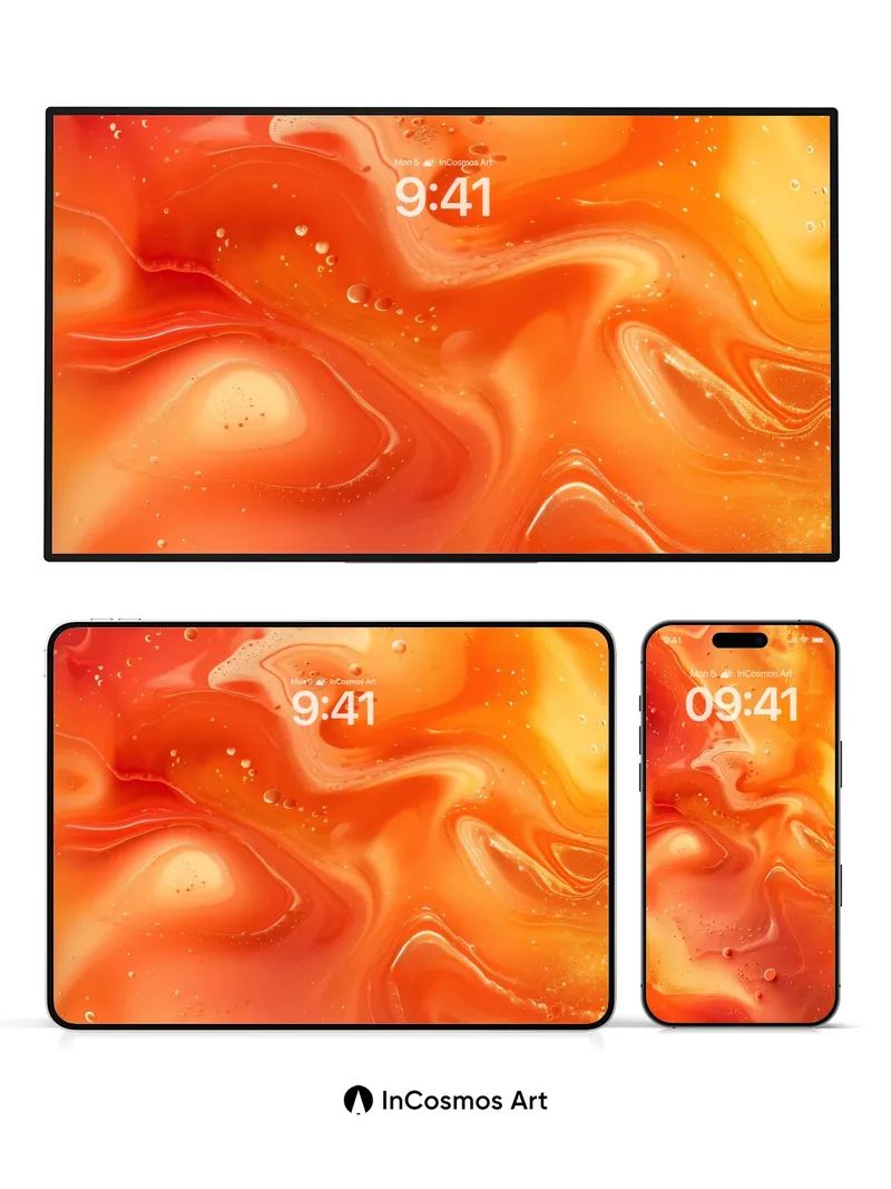 Fiery Ebb Wallpaper with Liquid Light