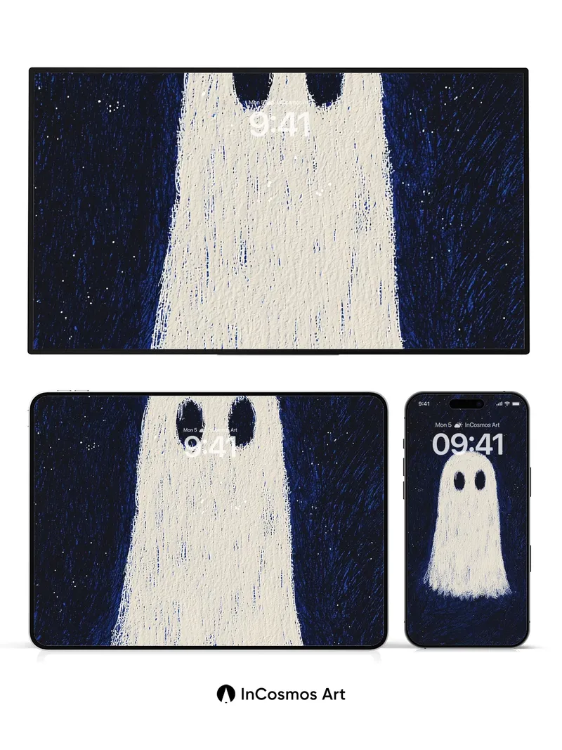 Whispering Ghost Wallpaper with Starlit Veil
