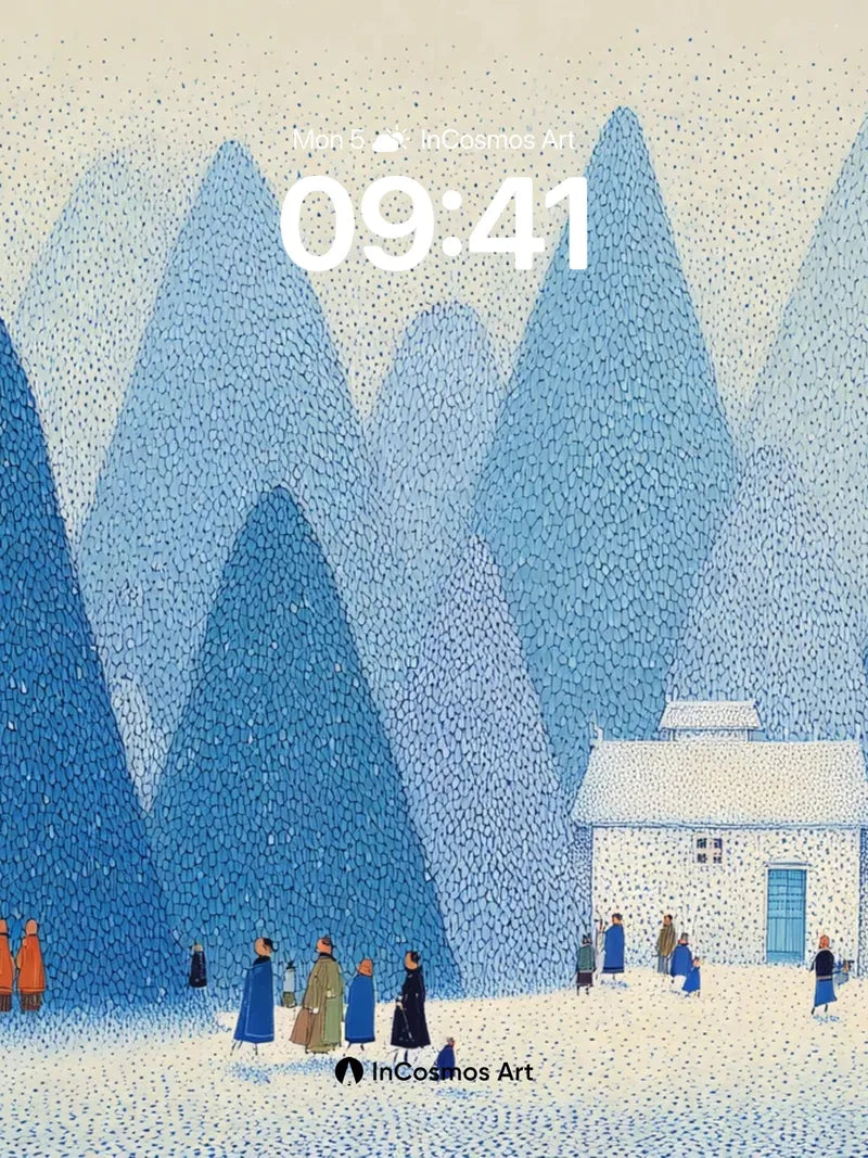 Serenity Peaks Wallpaper with Frozen Whispers