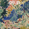 Whimsical Garden Wallpaper with Matisse Colors wallpaper for iPhone, iPad & Mac
