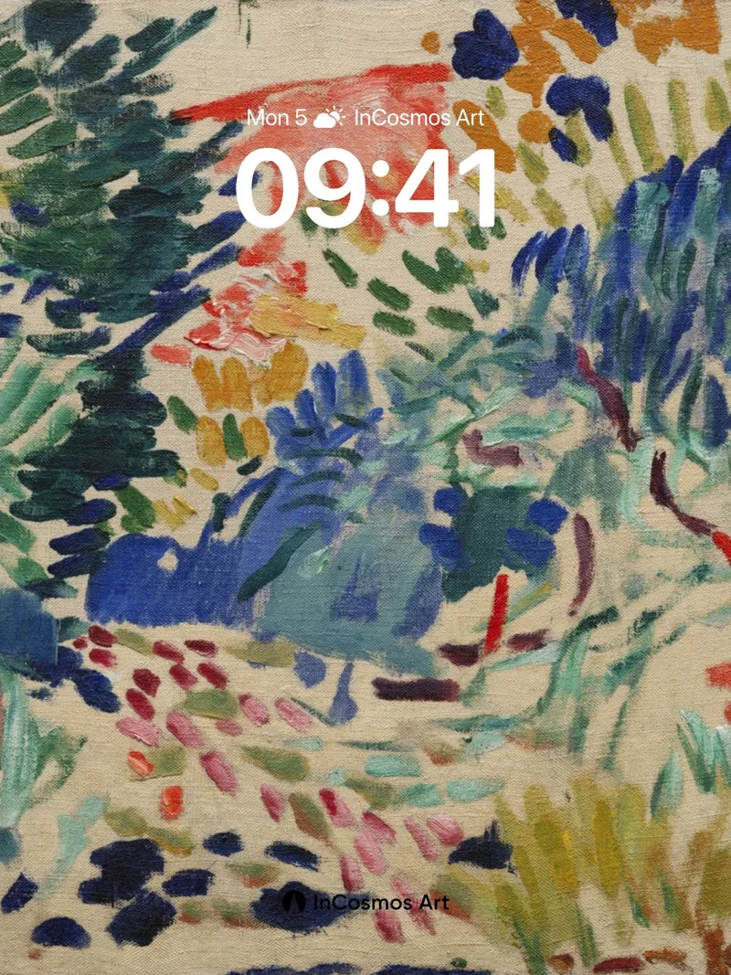 Whimsical Garden Wallpaper with Matisse Colors