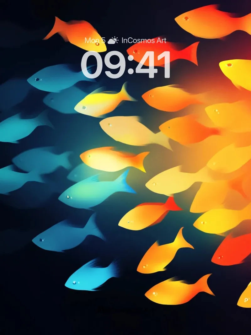 Chromatic Swarm Wallpaper with Solar Pulse