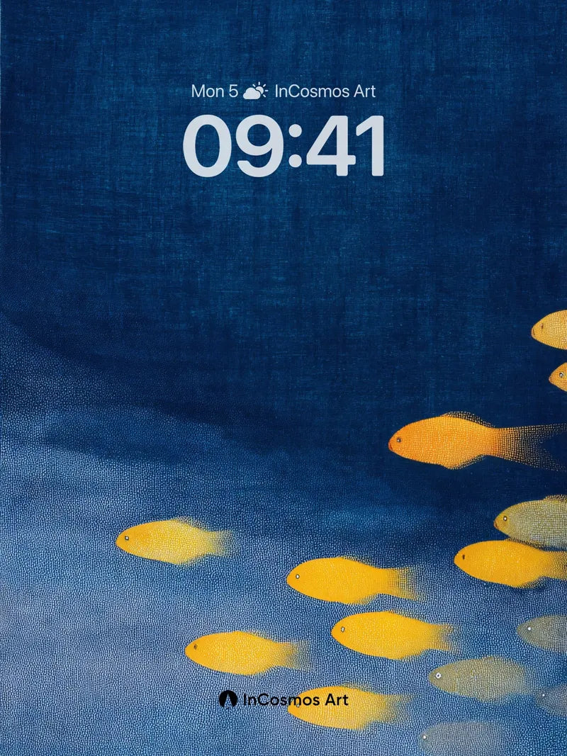 Serenity Swim Wallpaper with Golden Flickers