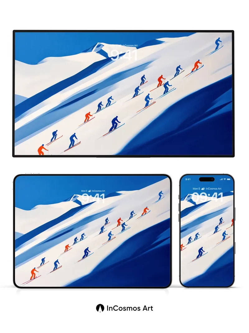 Crimson Pulse Wallpaper with Alpine Rhythm