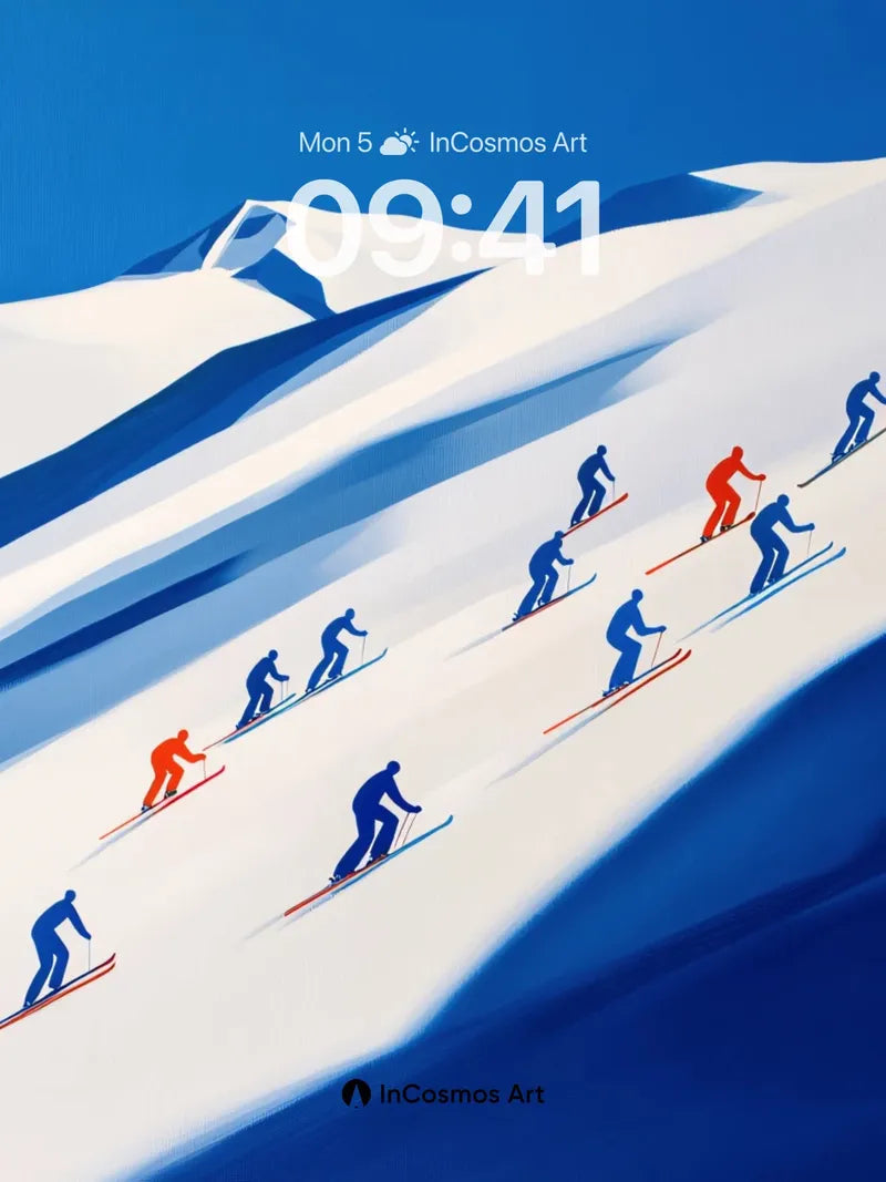 Crimson Pulse Wallpaper with Alpine Rhythm