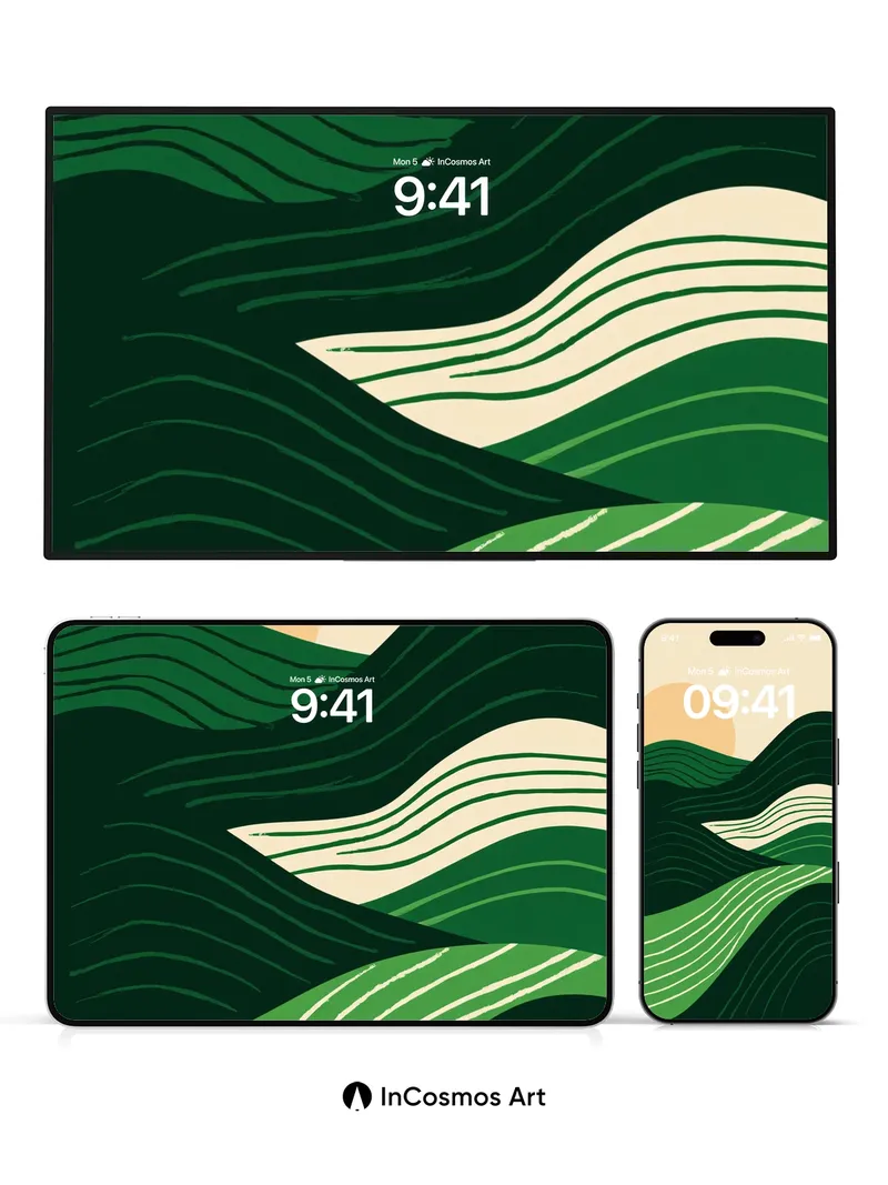 Serenity Wave Wallpaper with Sunlit Ridges