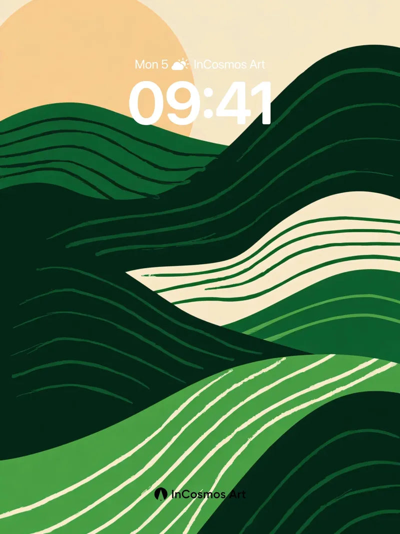 Serenity Wave Wallpaper with Sunlit Ridges