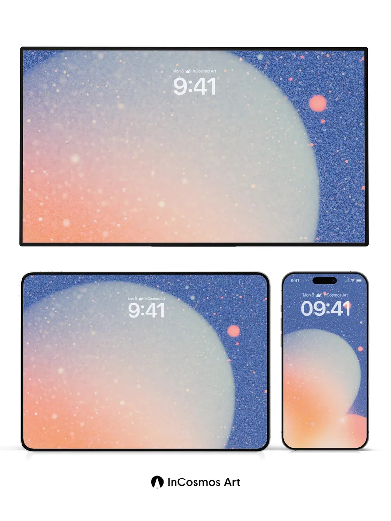 Stellar Hush Wallpaper with Floating Orbs