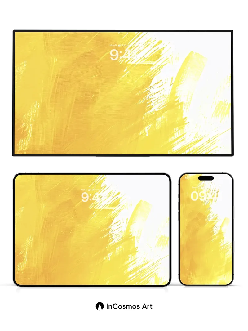 Golden Hush Wallpaper with Brushstroke Light