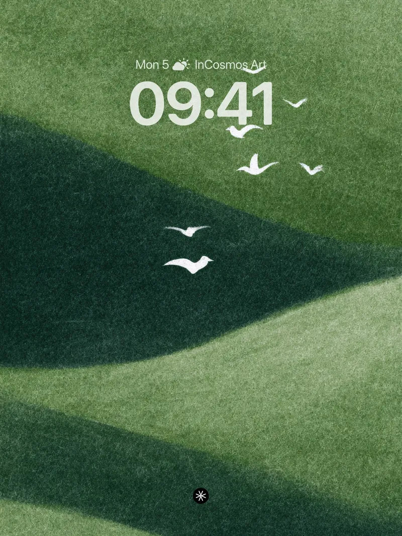 Serene Hillside Wallpaper with Silent Flight wallpaper for iPhone, iPad & Mac