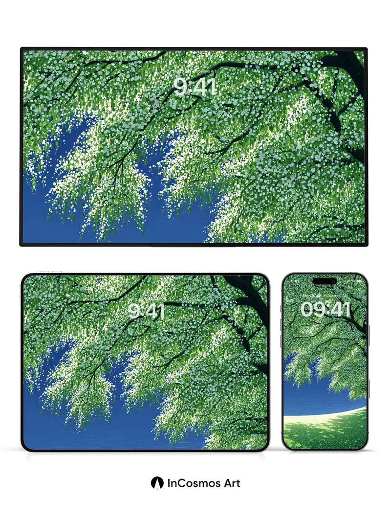 Serenity Canopy Wallpaper with Dappled Light