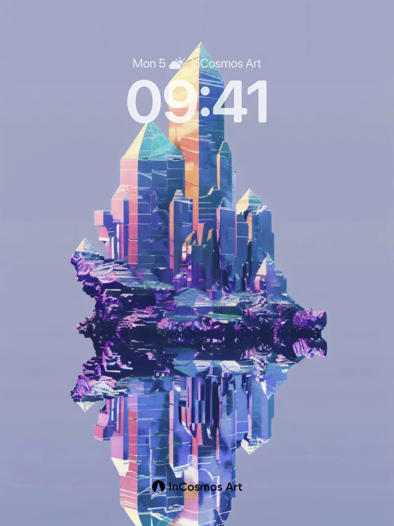 Crystal Mirage Wallpaper with Floating Reflection