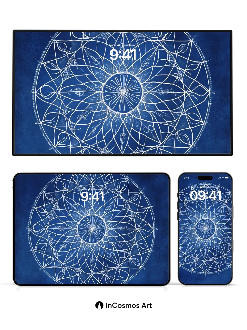 Celestial Lattice Wallpaper with Starlight Veins