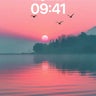 Crimson Horizon Wallpaper with Flying Silhouettes wallpaper for iPhone, iPad & Mac