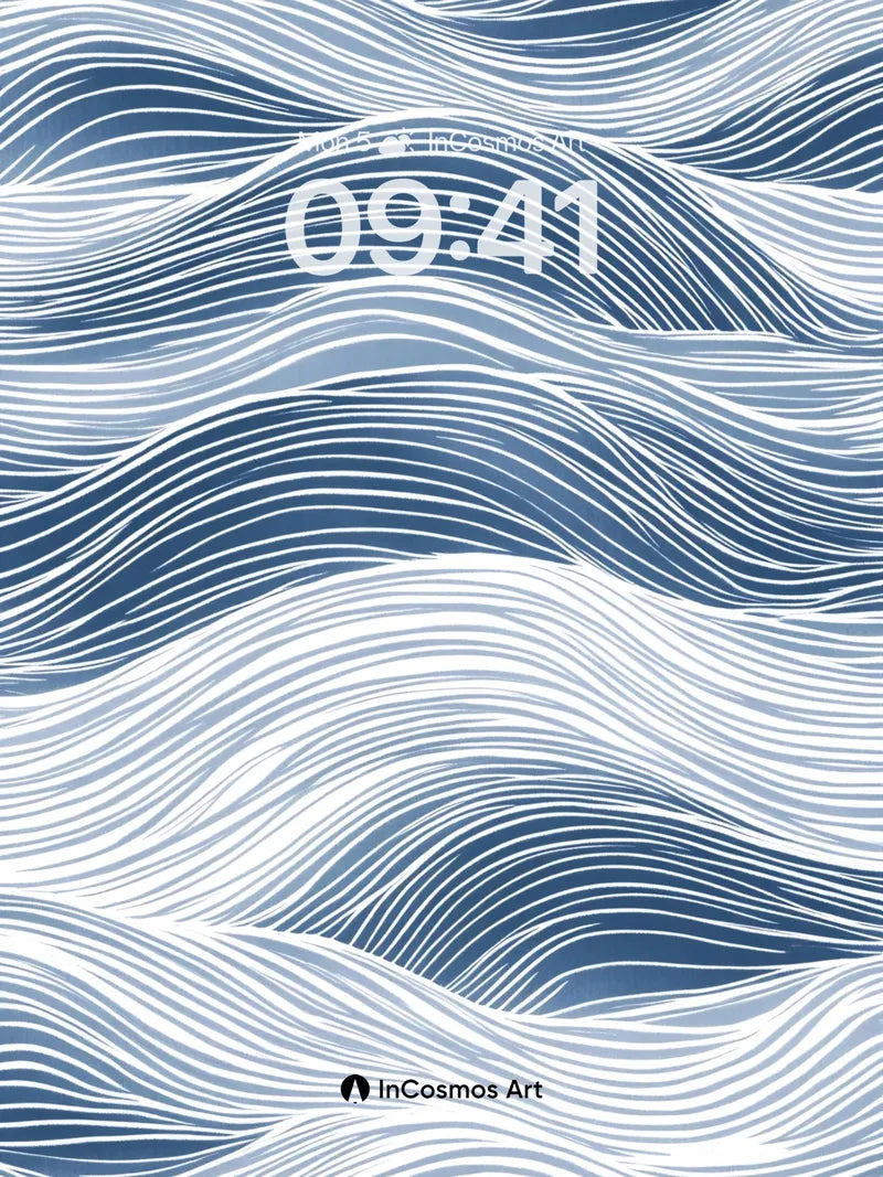 Serenity Wave Wallpaper with Hokusai Echoes wallpaper for iPhone, iPad & Mac