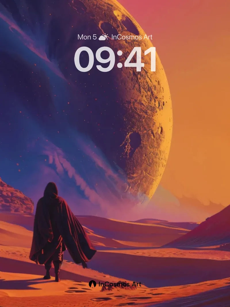 Crimson Horizon Wallpaper with Celestial Echo