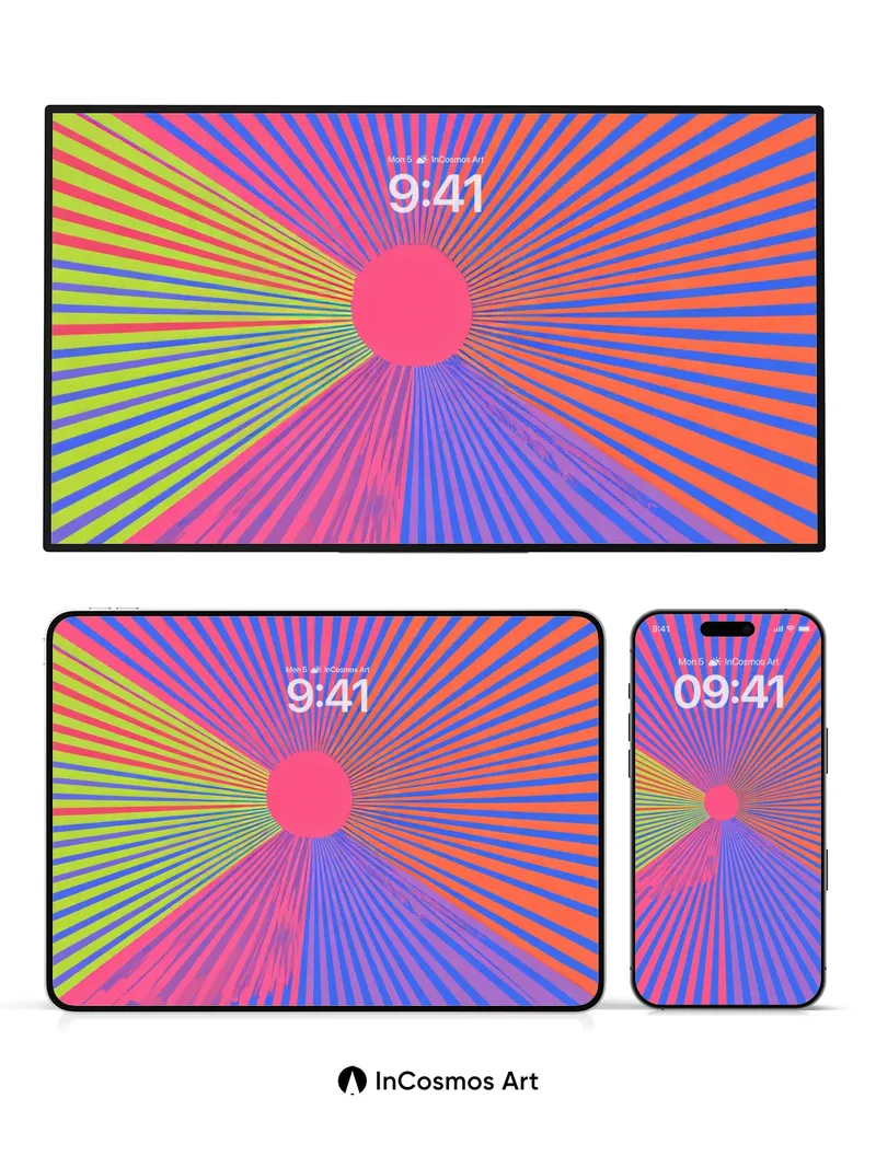 Neon Pulse Wallpaper with Radiant Stripes