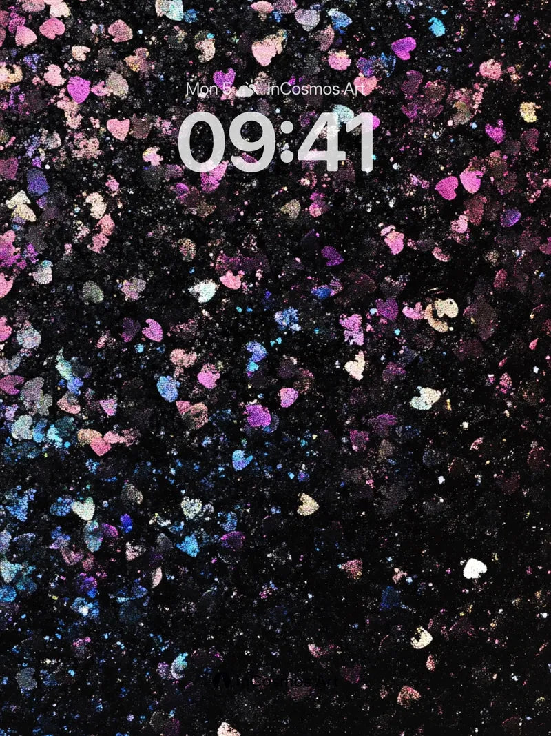 Cosmic Heart Dust Wallpaper with Iridescent Sparkle