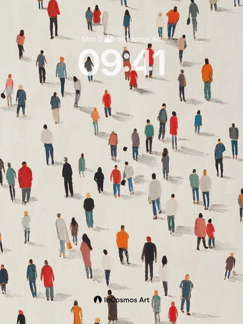 Whispering Crowd Wallpaper with Floating Shadows