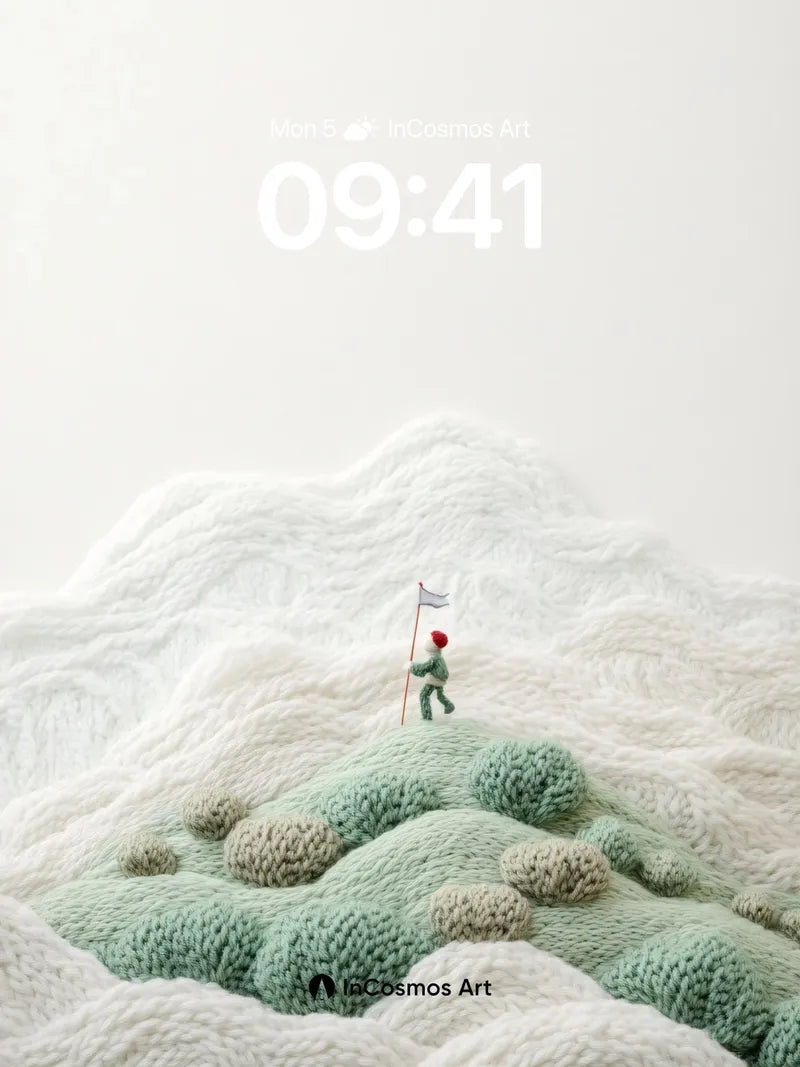 Knit Summit Wallpaper with Tiny Explorer wallpaper for iPhone, iPad & Mac