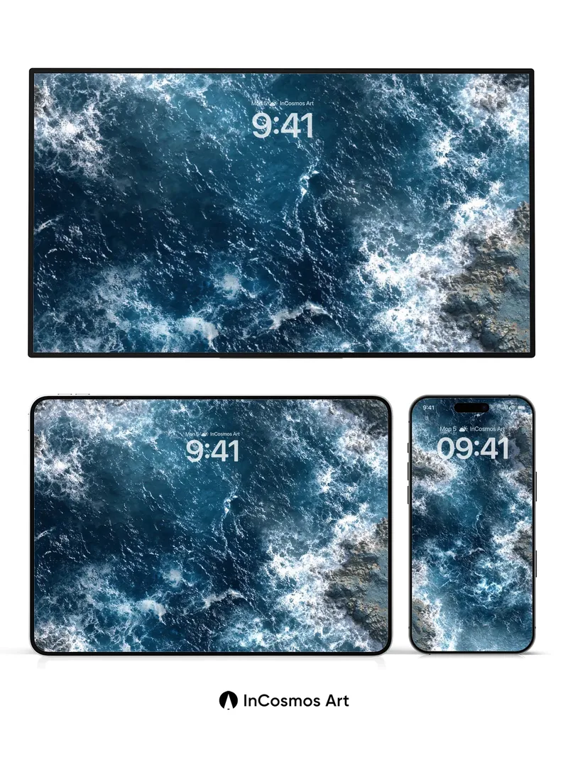 Turbulent Abyss Wallpaper with Foaming Depths