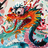 Chromatic Dragon Dance Wallpaper with Ink Splatter Magic wallpaper for iPhone, iPad & Mac