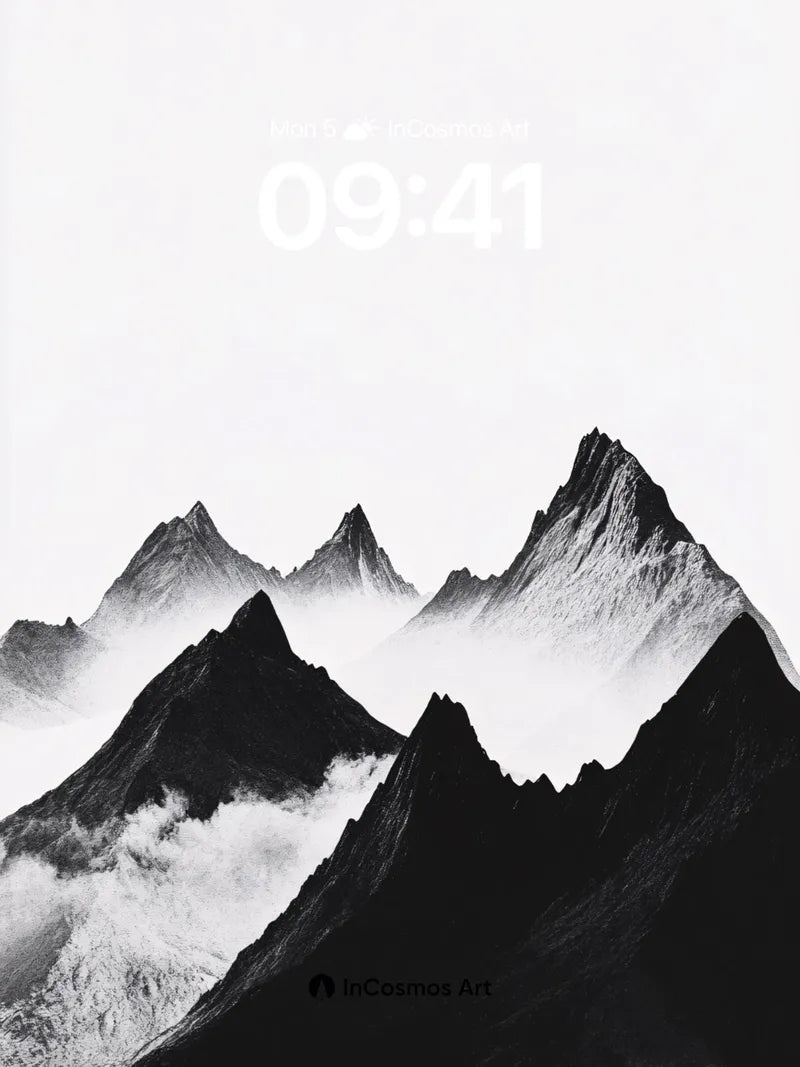 Serenity Peaks Wallpaper with Ethereal Fog