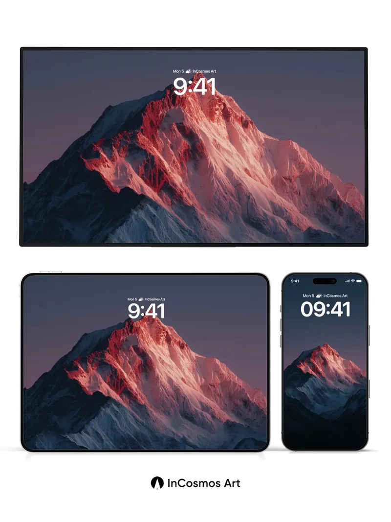 Alpenglow Frost Wallpaper with Crimson Edge