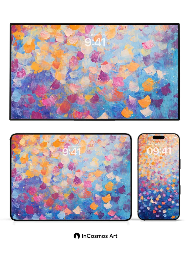 Cosmic Confetti Wallpaper with Floating Light