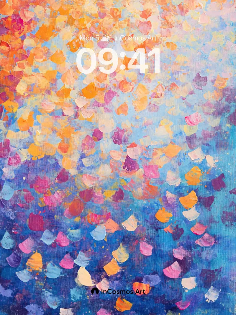 Cosmic Confetti Wallpaper with Floating Light