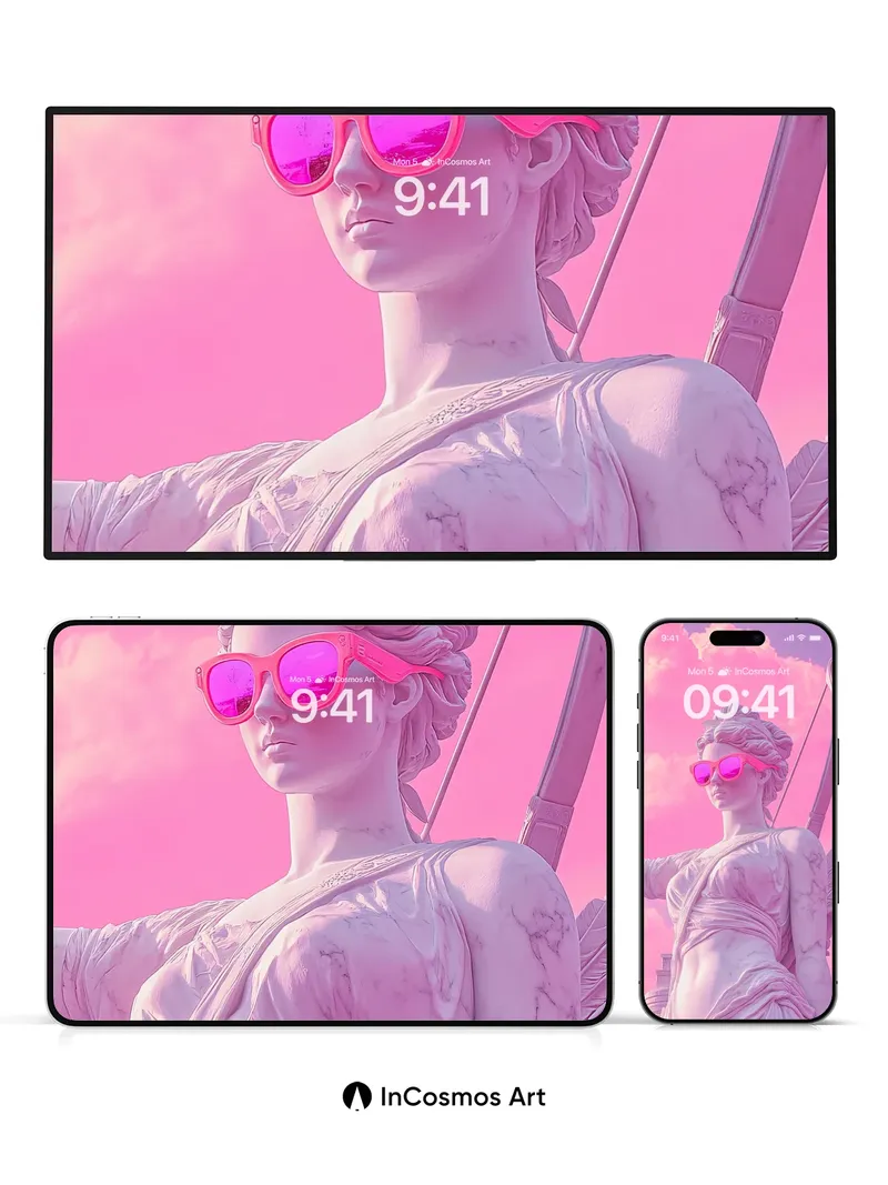 Pink Mirage Wallpaper with Sunglass Goddess
