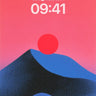 Crimson Horizon Wallpaper with Textured Peaks wallpaper for iPhone, iPad & Mac