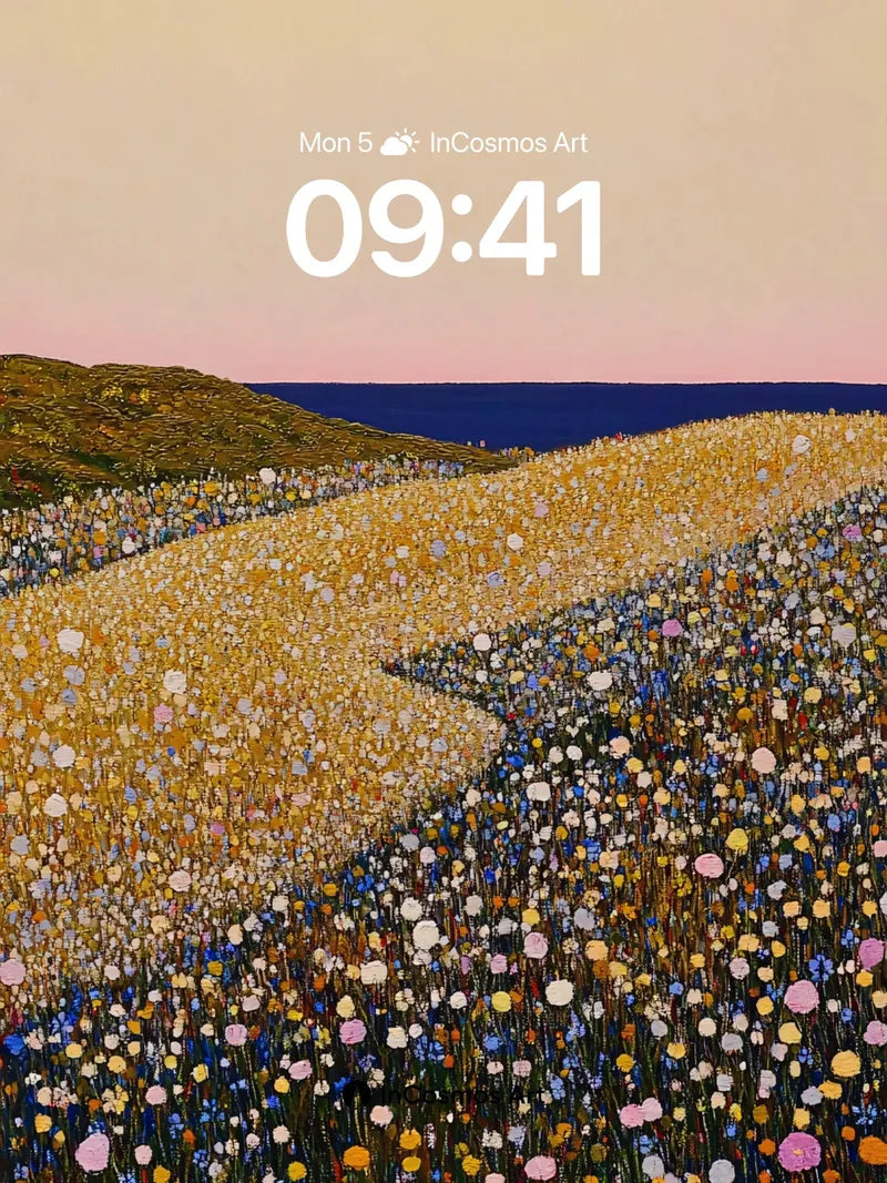 Golden Hush Wallpaper with Dotted Fields wallpaper for iPhone, iPad & Mac