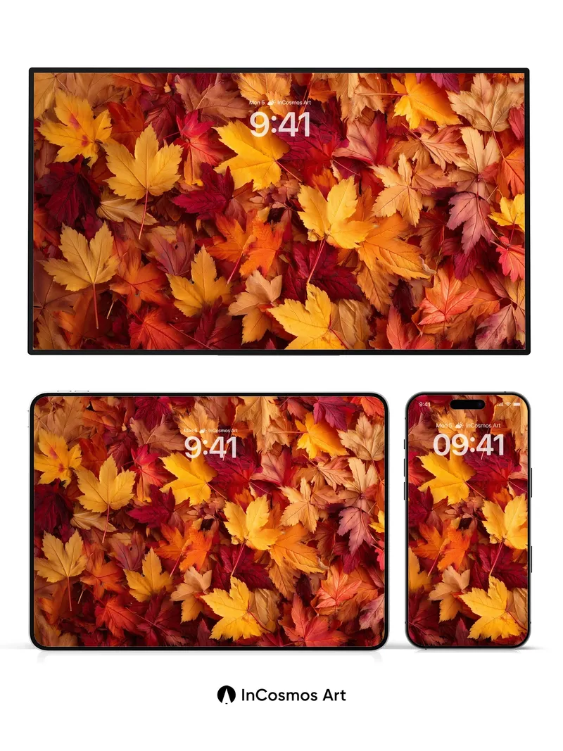 Autumn Hush Wallpaper with Crimson Veins