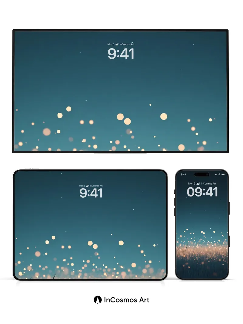 Whispering Field Wallpaper with Starlit Dust