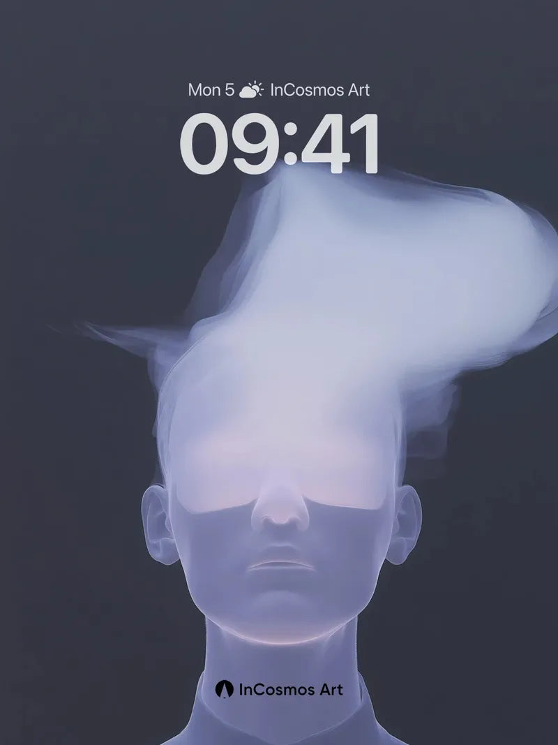 Ethereal Veil Wallpaper with Ghostly Form wallpaper for iPhone, iPad & Mac