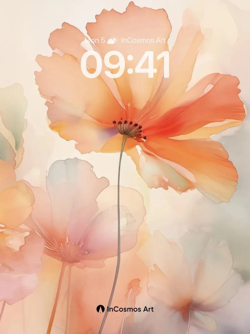 Soft Light Poppy Wallpaper with Ethereal Hues