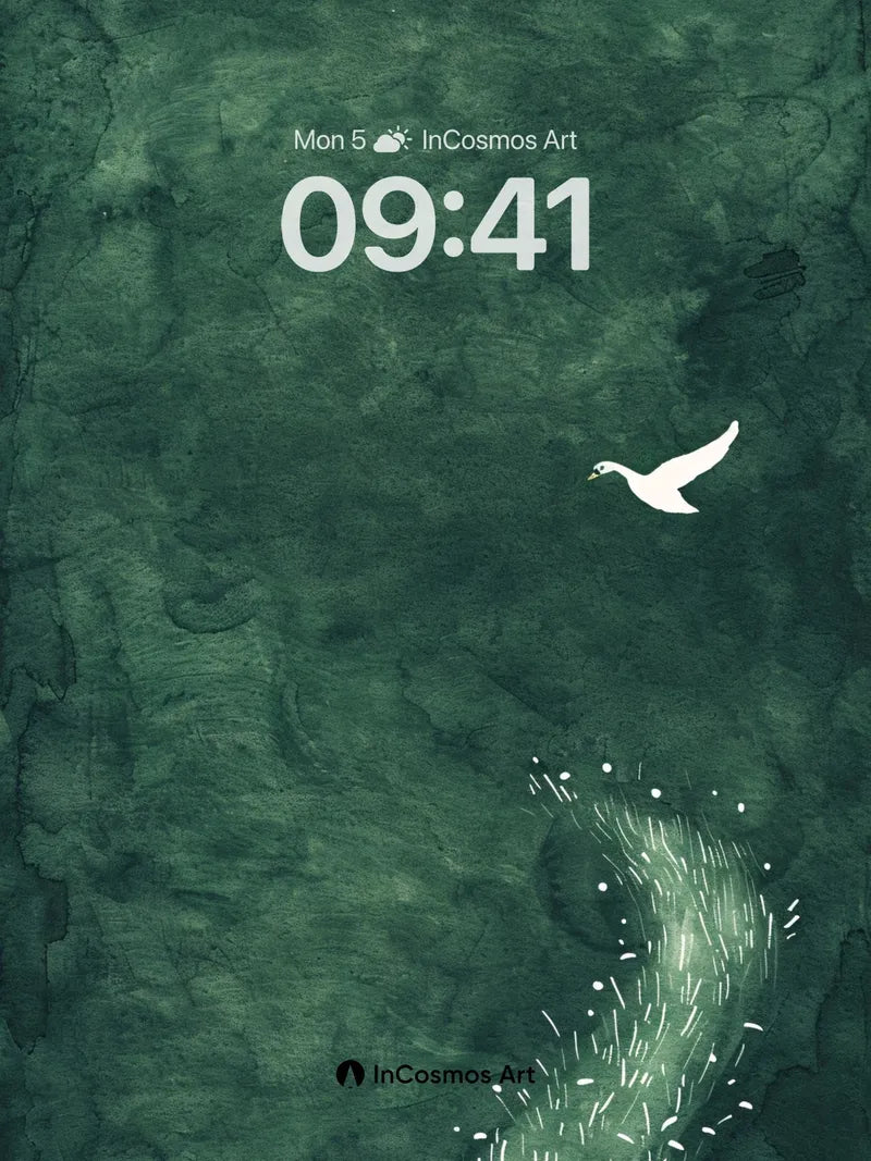 Serene Night Flight Wallpaper with Whispering Grass wallpaper for iPhone, iPad & Mac