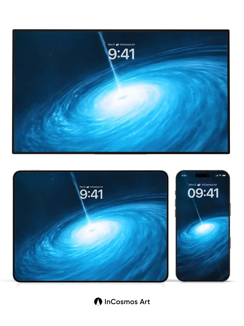 Cosmic Vortex Wallpaper with Celestial Beam