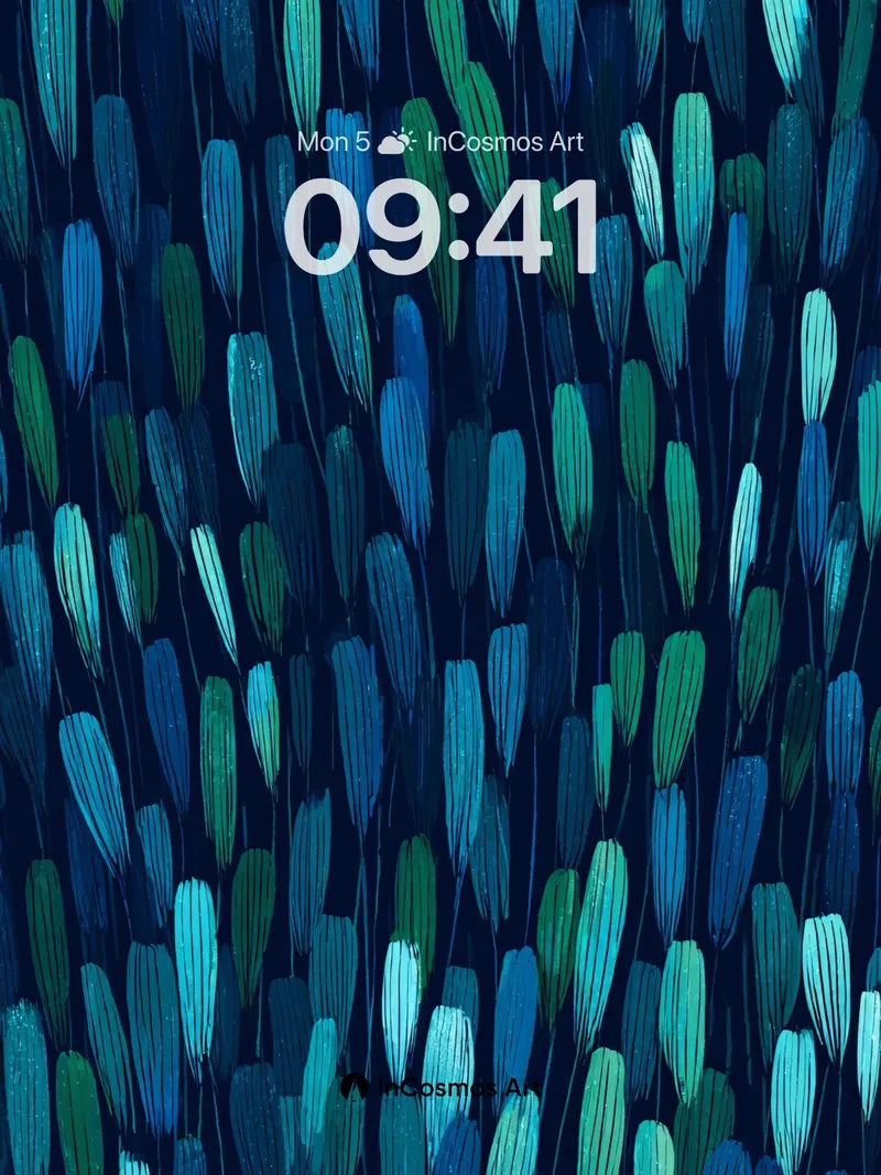 Midnight Rainforest Wallpaper with Painted Strokes