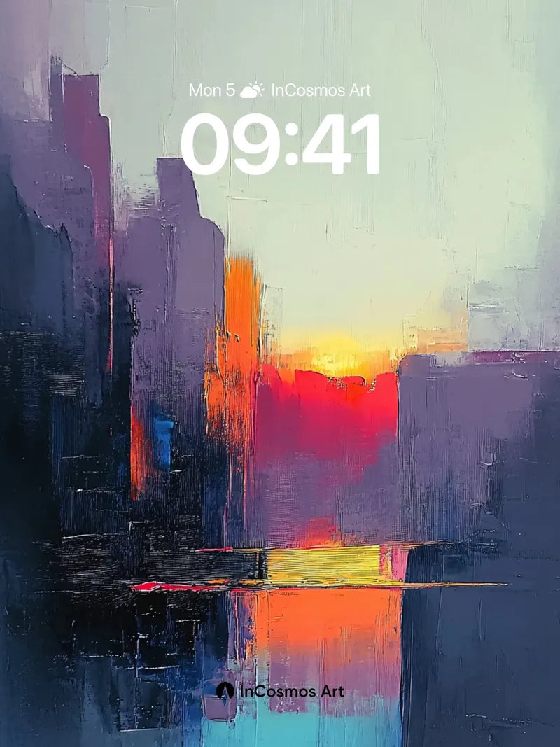 Crimson Horizon Wallpaper with Reflective Depths