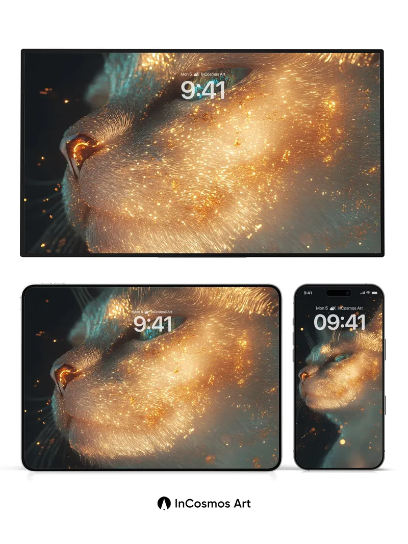 Golden Hush Wallpaper with Starlight Whiskers