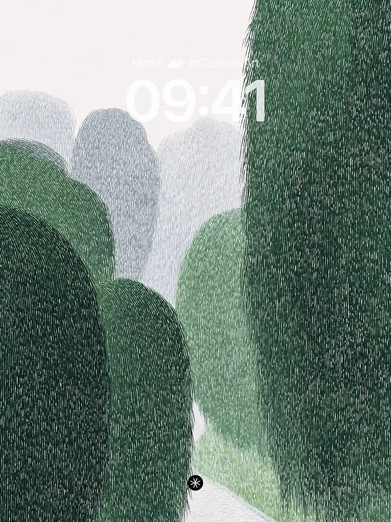 Serene Forest Path Wallpaper with Solitary Figure