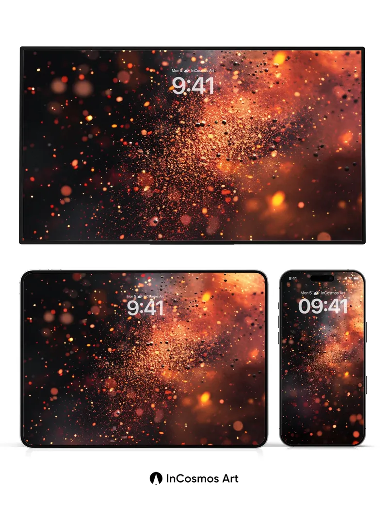 Ember Drift Wallpaper with Cosmic Dust