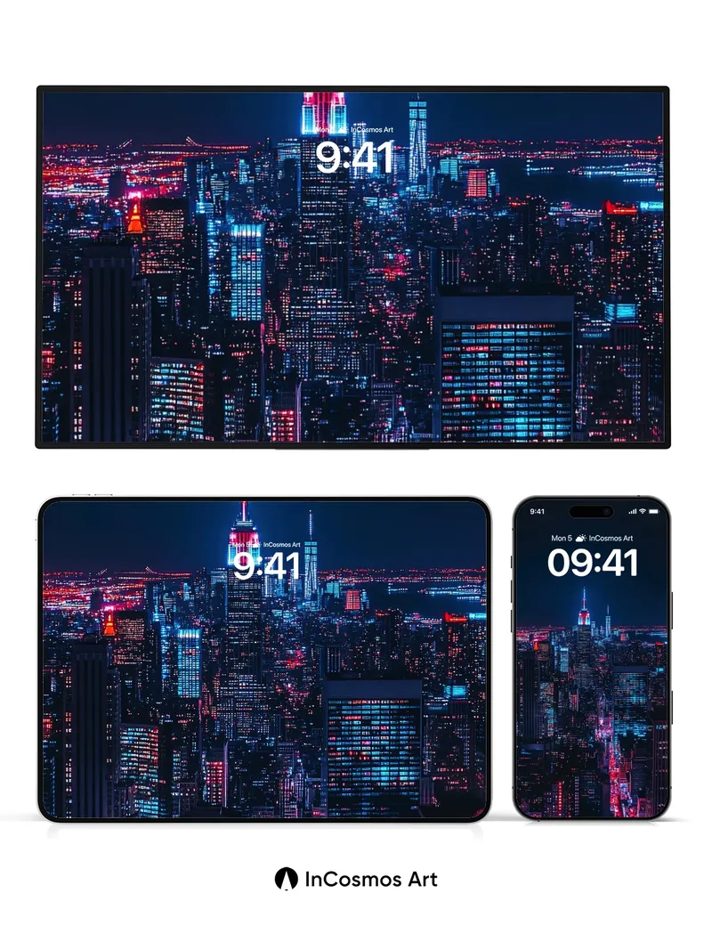 Neon Pulse Wallpaper with Electric Skyline