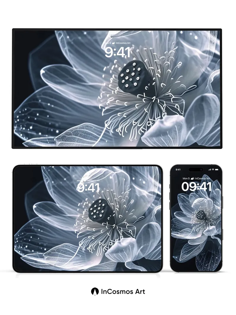 Luminous Veil Wallpaper with Ethereal Petals
