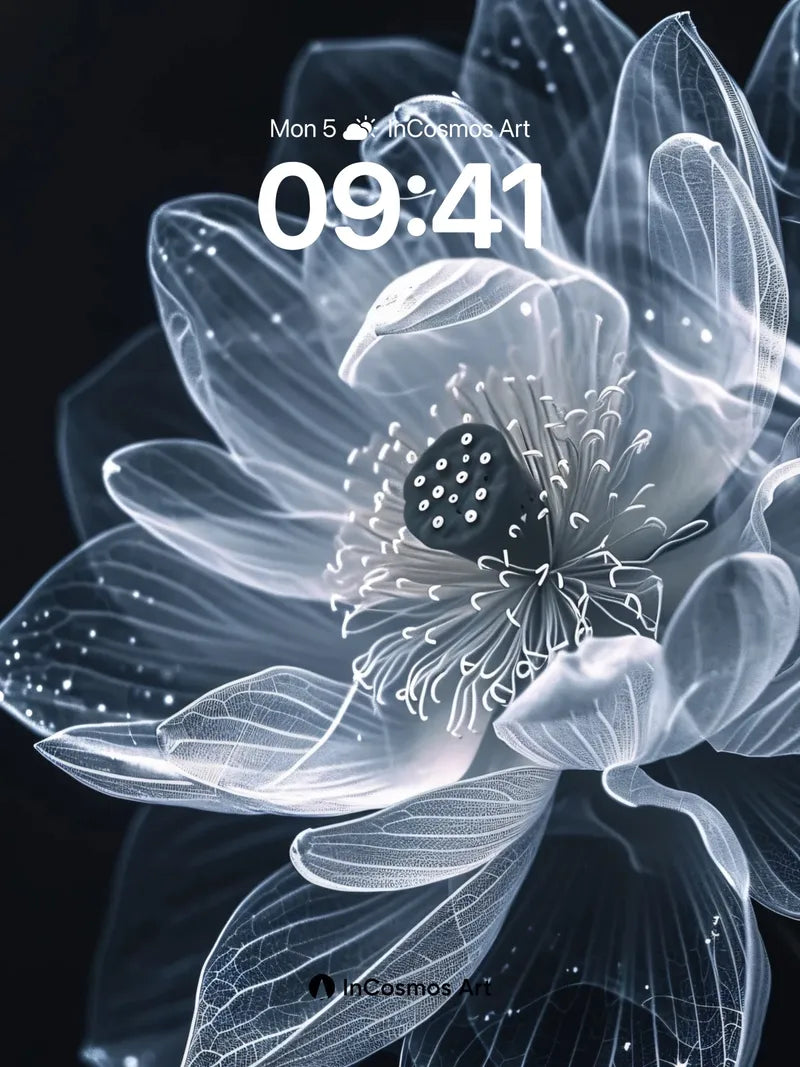Luminous Veil Wallpaper with Ethereal Petals wallpaper for iPhone, iPad & Mac