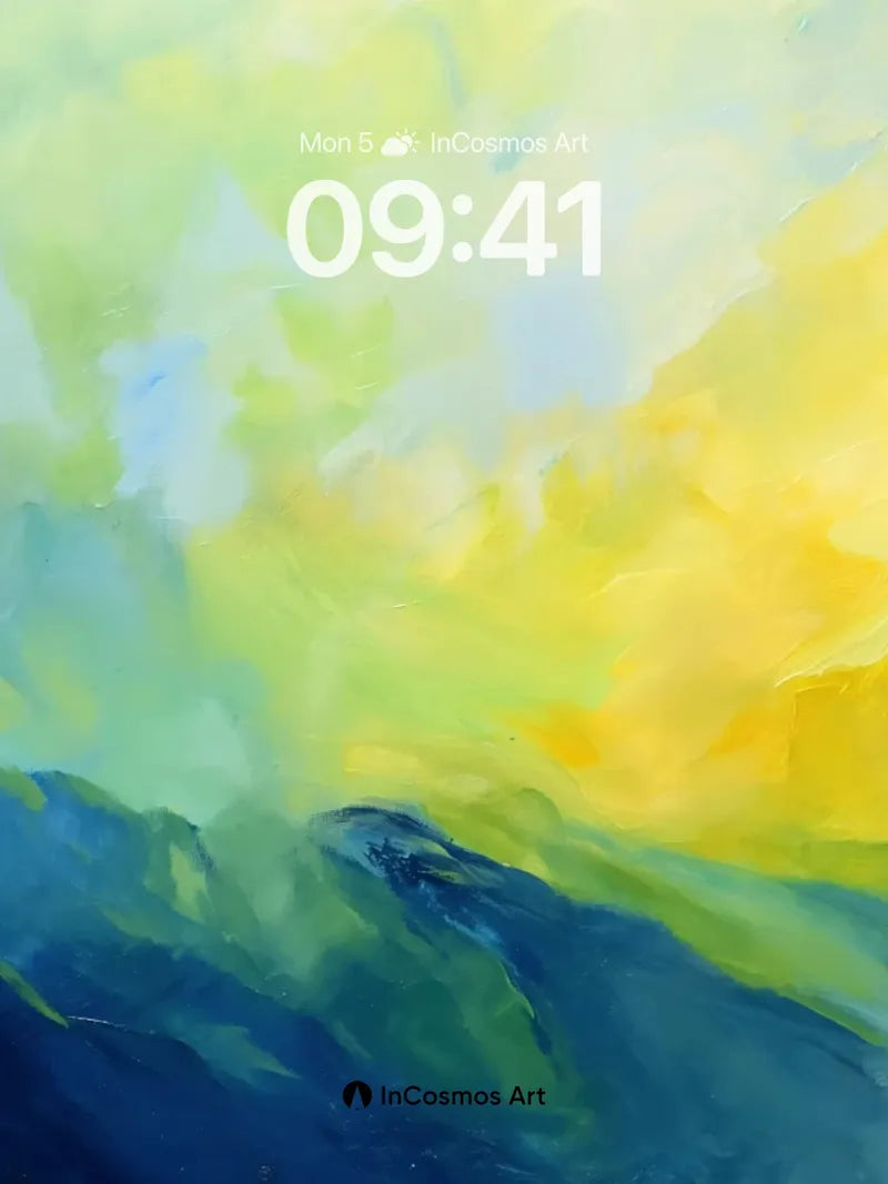 Luminous Surge Wallpaper with Golden Horizon