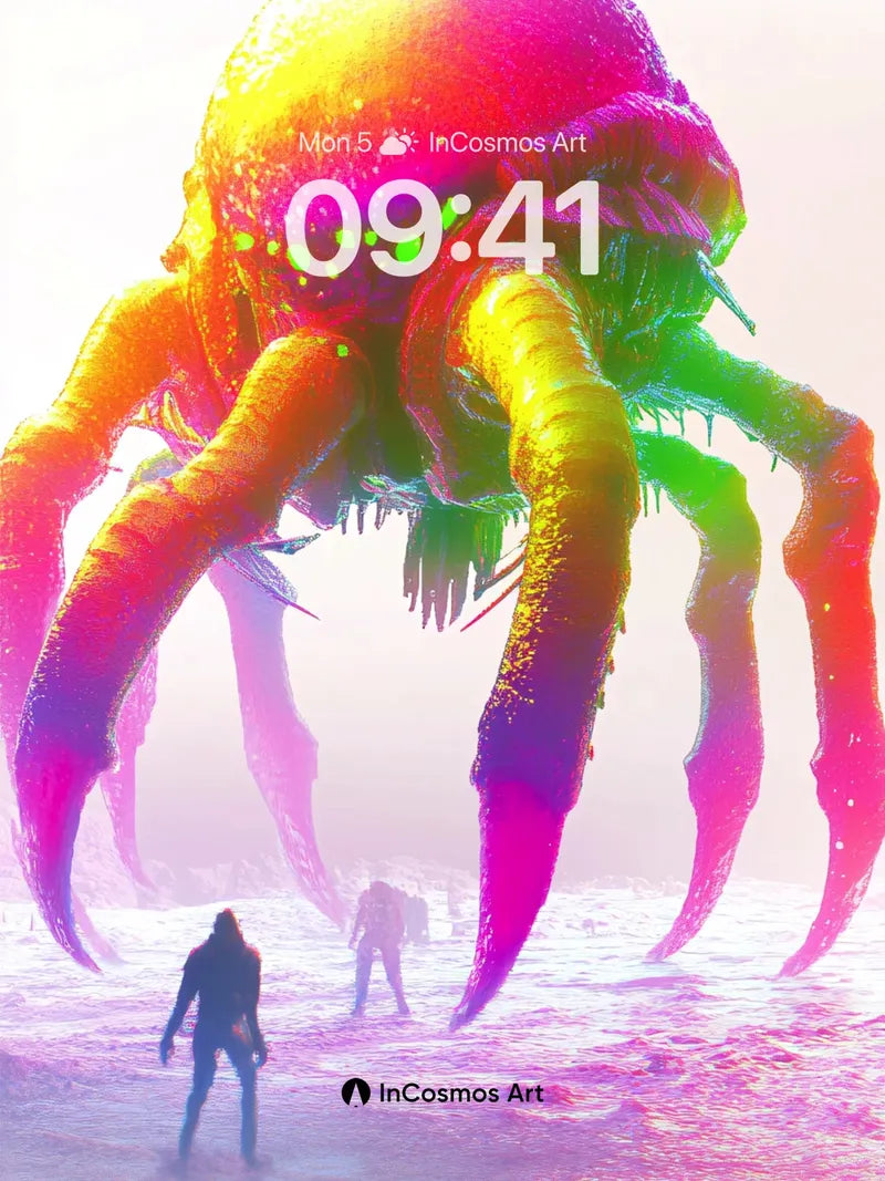 Neon Abyss Wallpaper with Glowing Tentacles